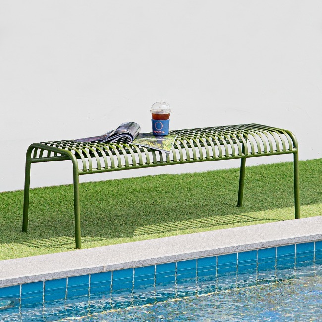 에이비퍼니쳐[리퍼브] 코나 철제 카페 야외 평벤치 정원 공원 야외용 평의자