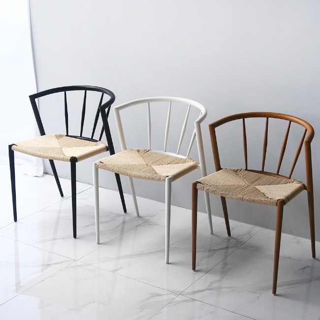니팅 라탄 철제 카페의자 디자인 의자