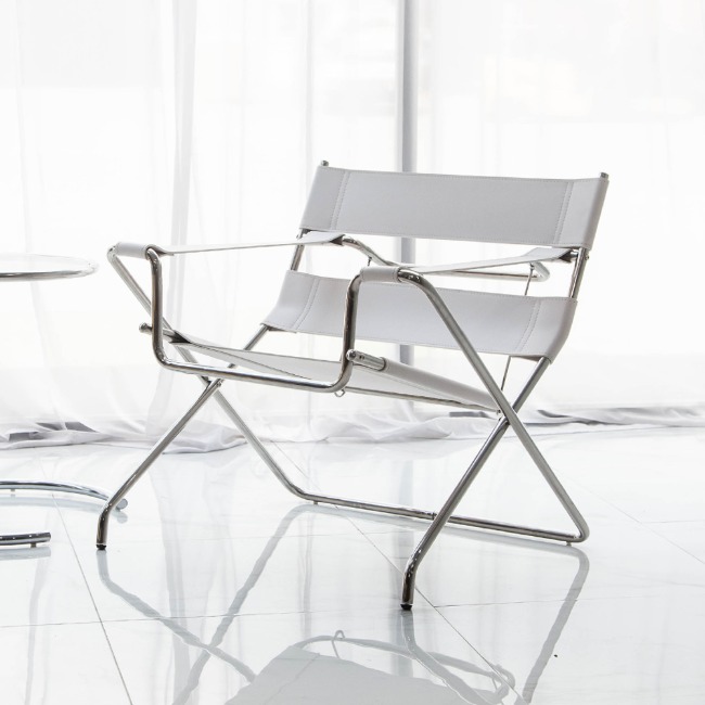 에이비퍼니쳐[B급] 헤르만 접이식 가죽 라운지체어 디자인의자