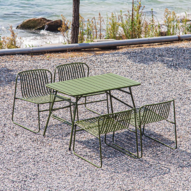 코나 철제 접이식 폴딩 야외테이블 세트 정원 테라스 카페 야외용 4인 테이블 세트