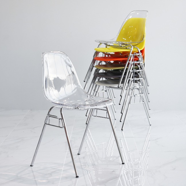 에이비퍼니쳐(고퀄리티)DSS 스택 플라스틱 철제 미드센추리 카페 의자